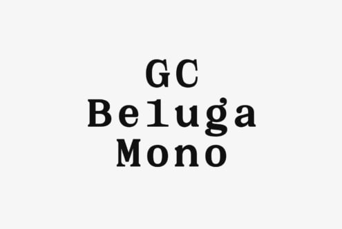 GC Beluga Mono serif font stacked vertically on neutral background