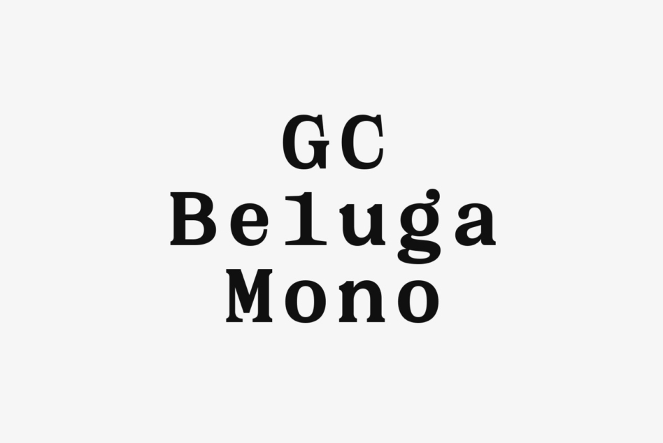 GC Beluga Mono serif font stacked vertically on neutral background