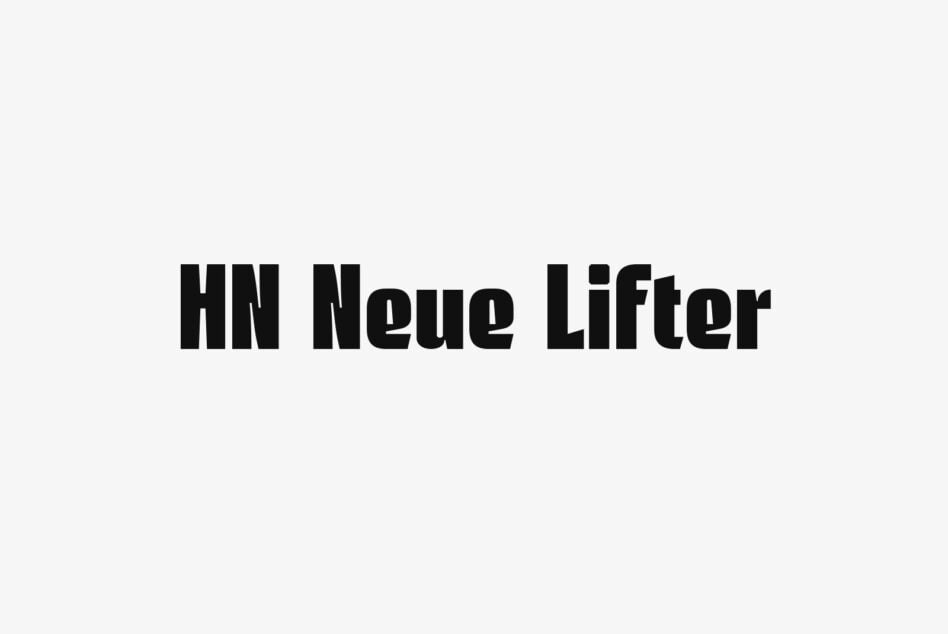 HN Neue Lifter sans serif font in bold black weight on light background