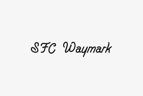 SFC Waymark script font in elegant cursive style on white background