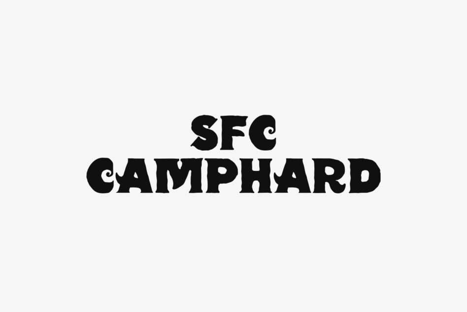 SFC Camphard font name in bold black letters on white