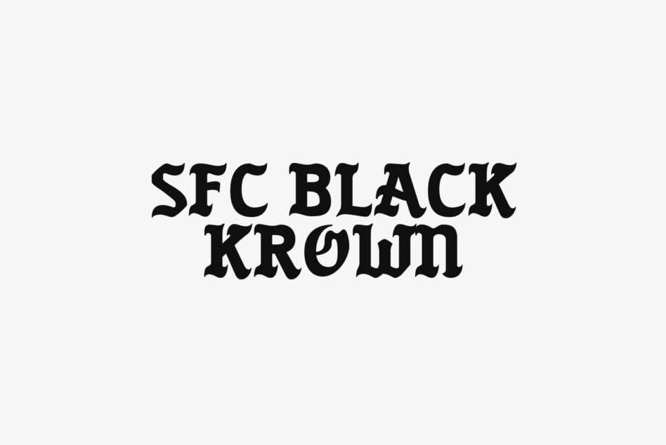SFC Black Krøwln serif font with Old English style lettering