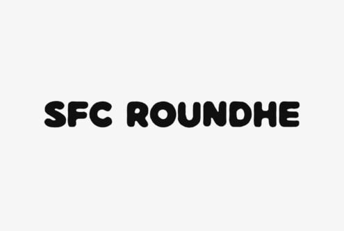 SFC Roundhe black rounded sans serif typeface on light gray background