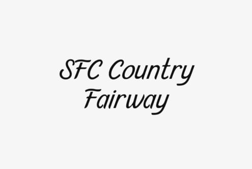 SFC Country Fairway script text in black italic font on white background