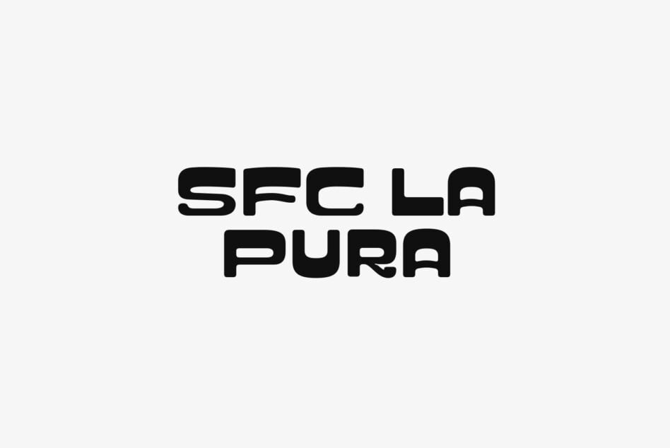 SFC La Pura modern sans serif font in bold black on light background