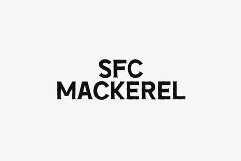 SFC Mackerel text logo in bold black sans serif on light gray background