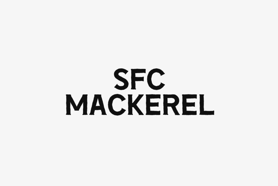 SFC Mackerel text logo in bold black sans serif on light gray background