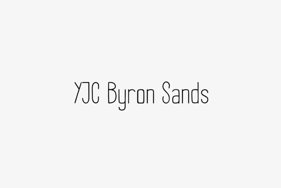 YJC Byron Sands font name displayed in thin serif typeface