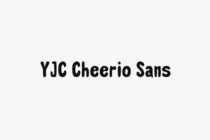 YJC Cheerio Sans font name shown in bold rounded sans serif style