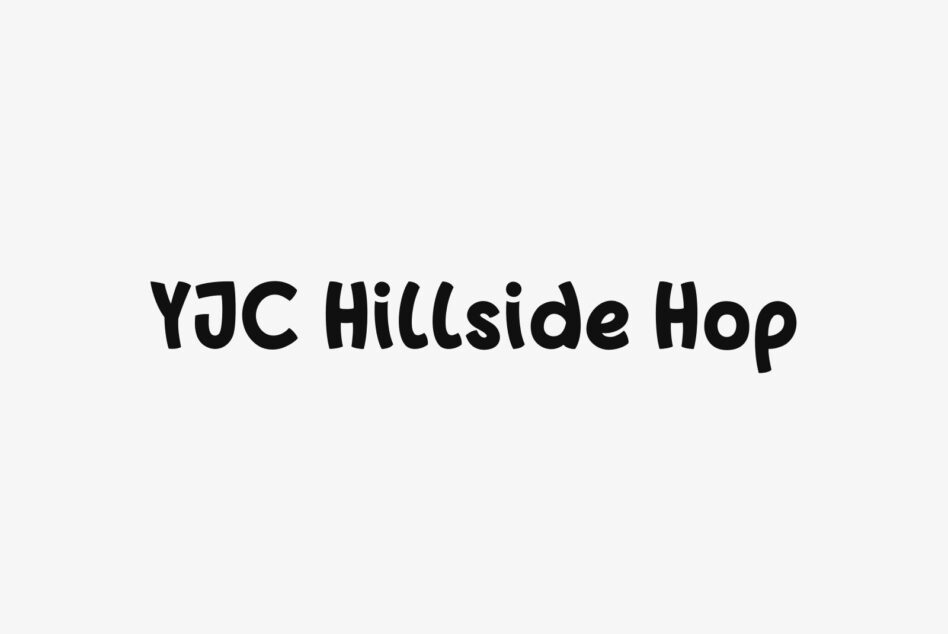 YJC Hillside Hop font name shown in irregular bubbly typeface
