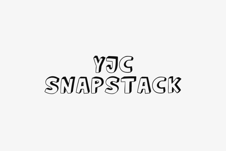 YJC Snapstack font name in outline style with thick strokes