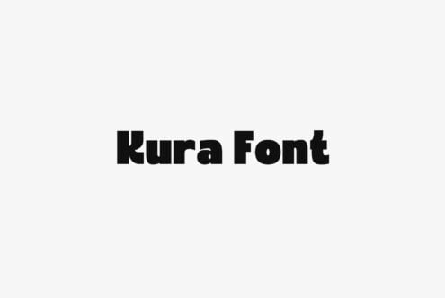 Kura Font rendered in bold condensed typeface on neutral backdrop