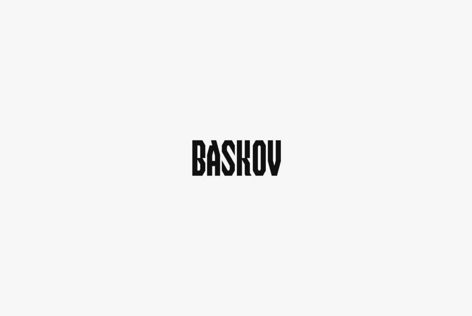 Minimal black bold sans serif centered on clean light gray backdrop