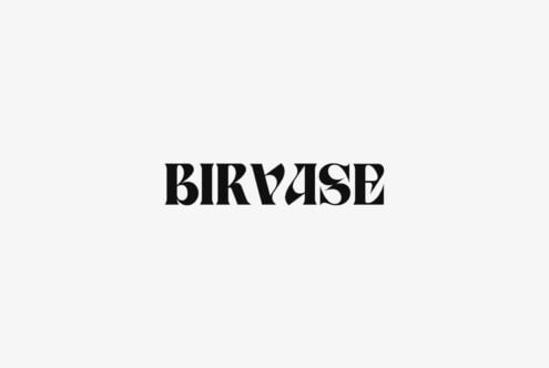 Birvaise typeface in bold geometric style on cream background
