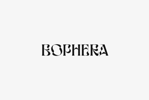 Bophera typeface in bold serif capitals on cream background