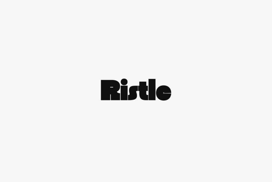 Ristle geometric sans serif wordmark in solid black
