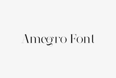 Ameoro typeface specimen showing elegant serif font on clean white background