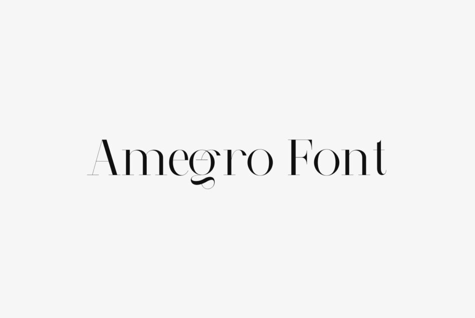 Ameoro typeface specimen showing elegant serif font on clean white background