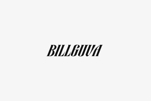 Biliguiva typeface in black italic text on light background