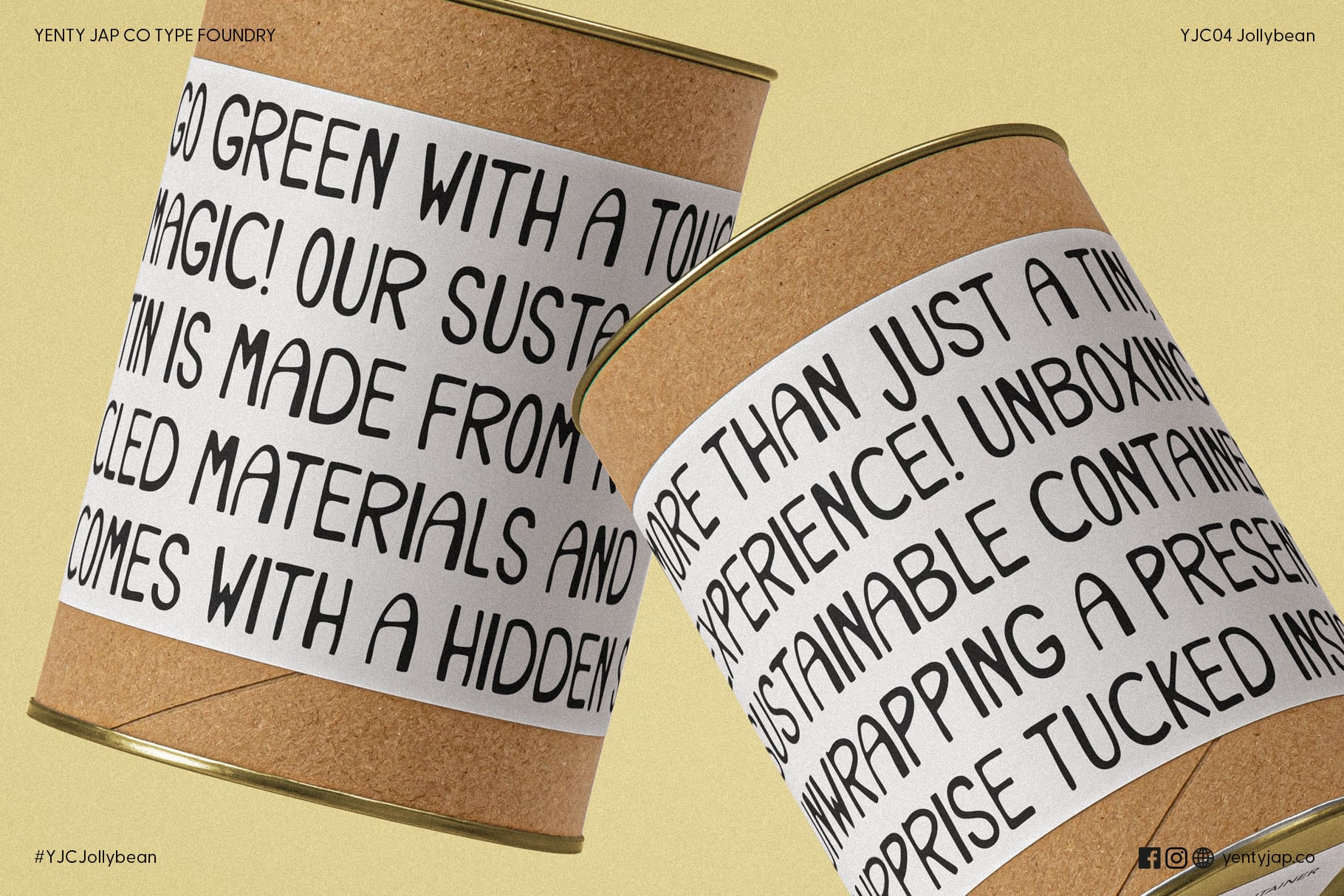 Cork gift wrap labels with black text on yellow background