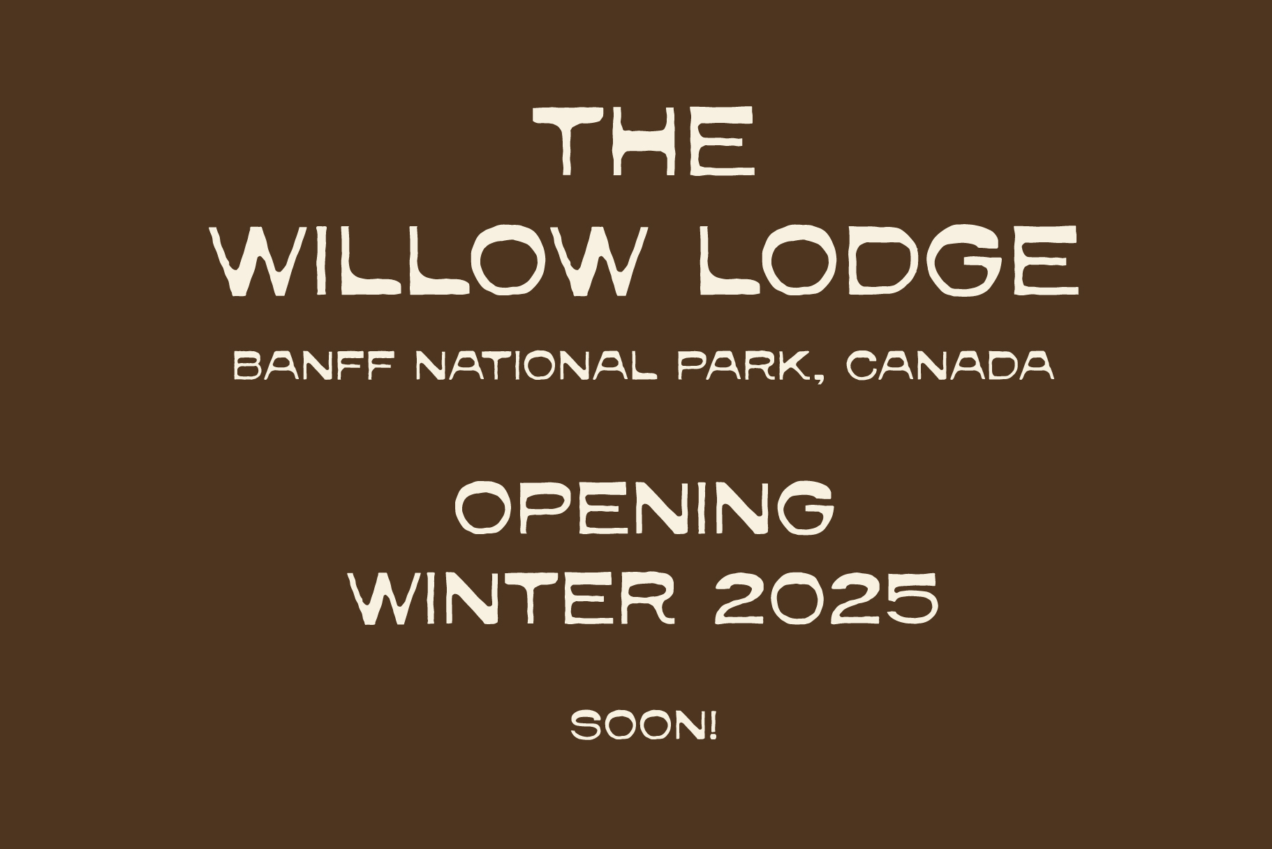 Willow Lodge opening announcement for Banff National Park winter 2025