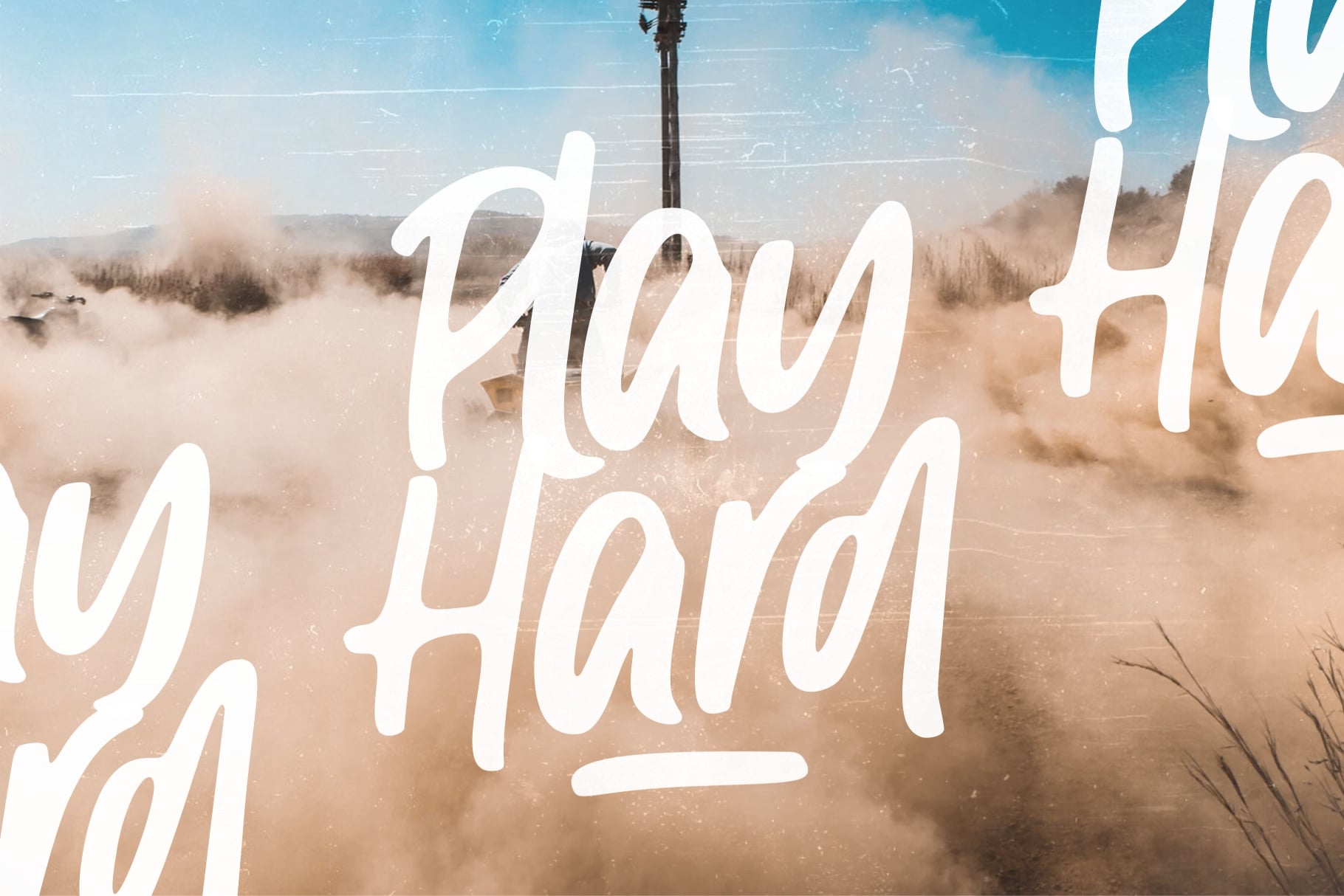 Beige beach dunes with white calligraphy text overlay saying stay