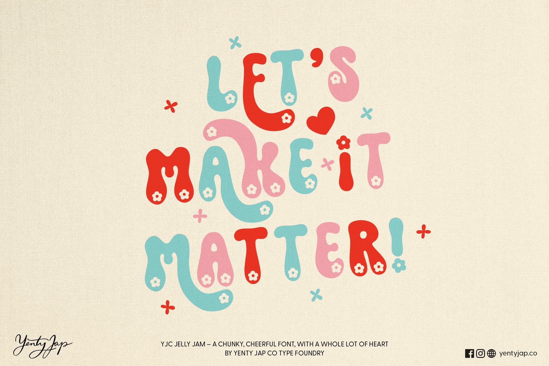 Let's make it matter text in multicolor with small flowers scattered around