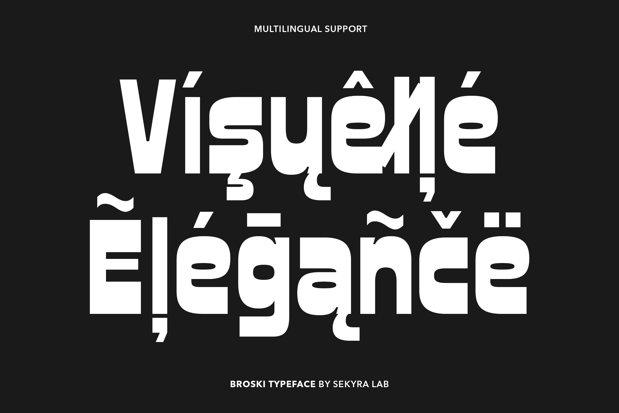 Broski typeface display with multilingual support showing Polish accented characters