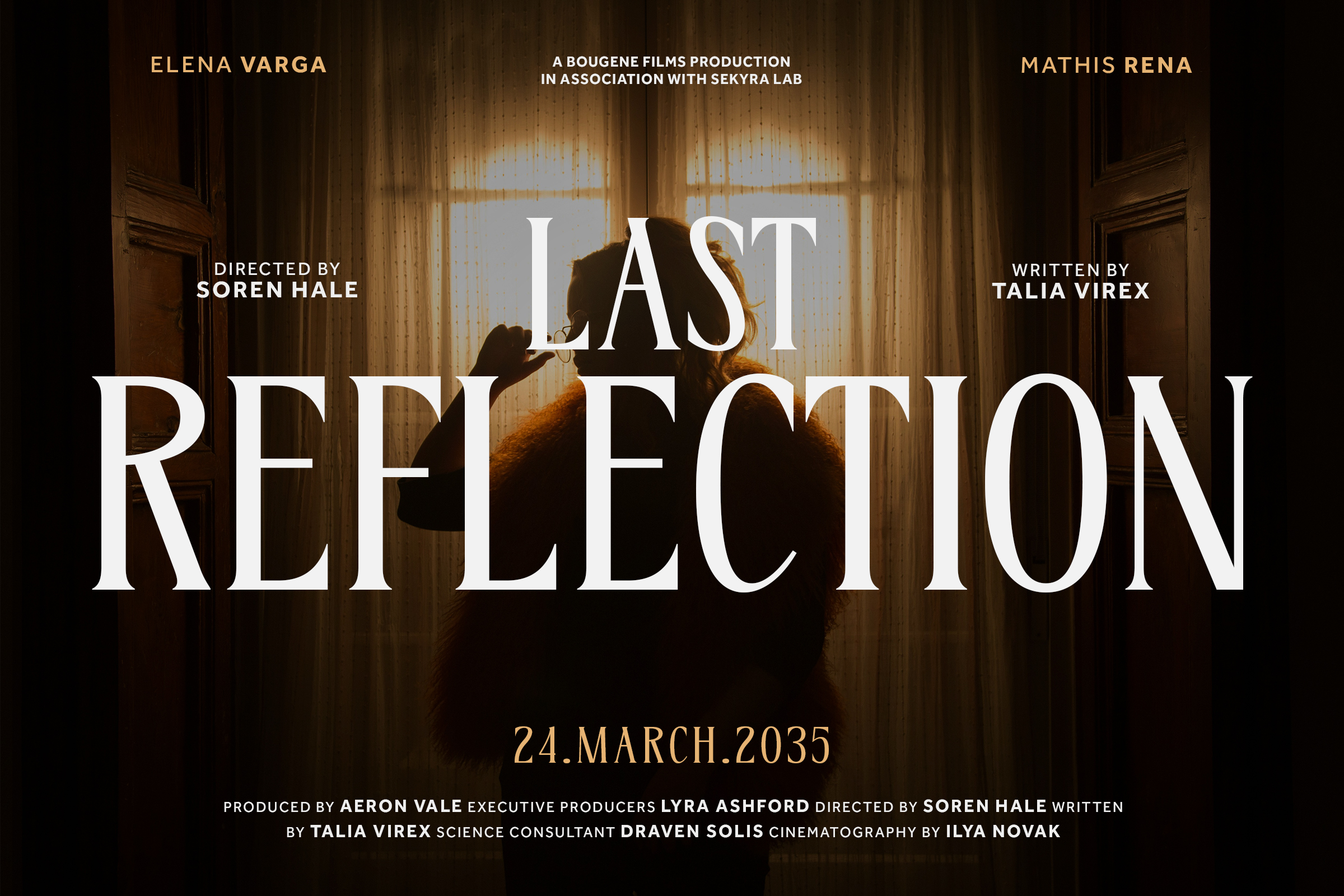 Movie poster for Last Reflection with cast names, credits, release date
