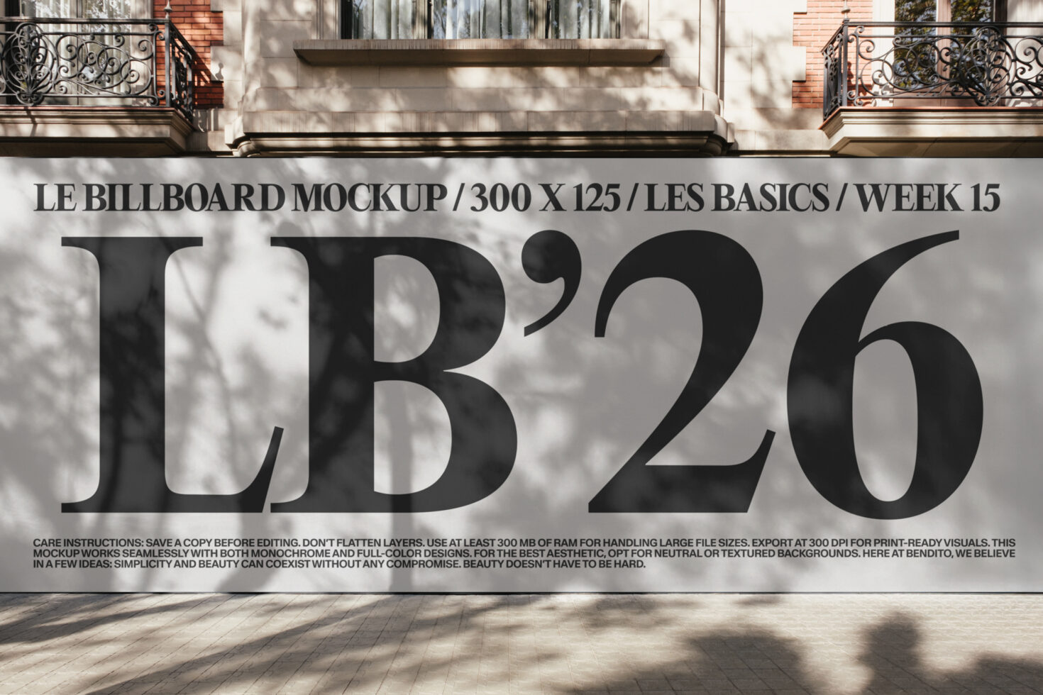 Black large format billboard on brick storefront showing design mockup