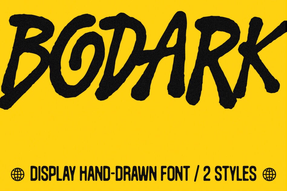 Bold black hand-drawn typeface spelling BOZAK on bright yellow background