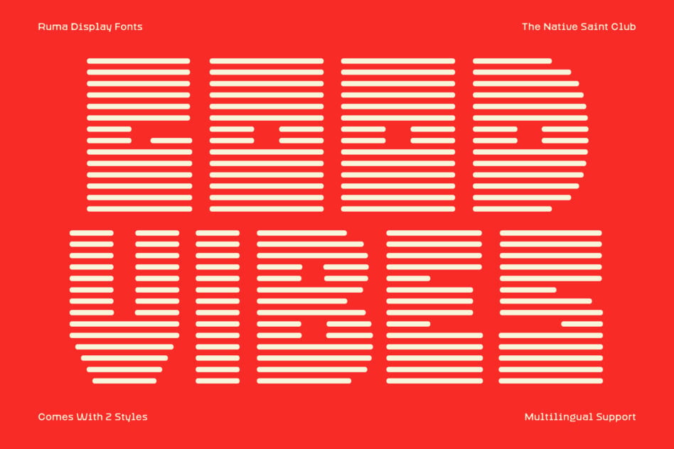 White horizontal striped text pattern on red background mockup