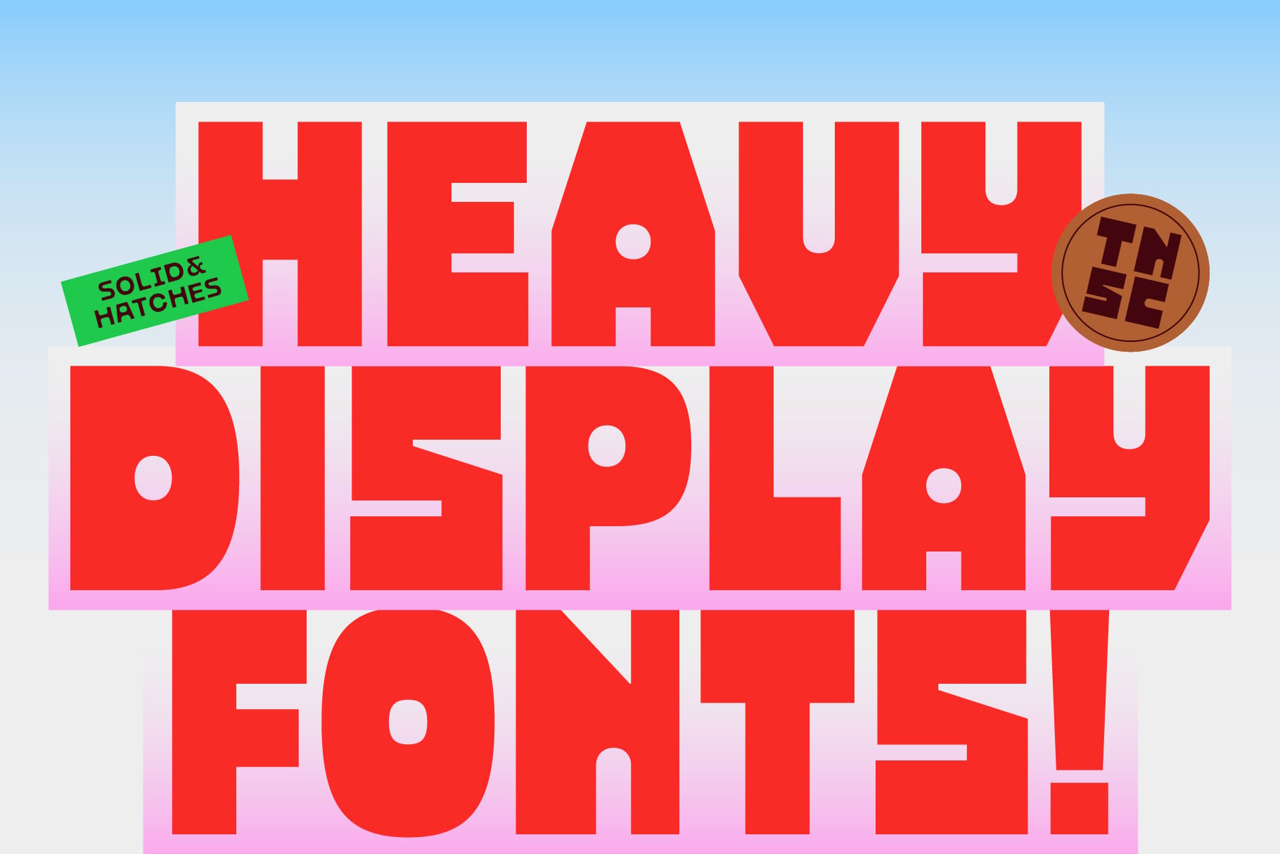 Bold red display font reading Headly Display Font with sticker badge