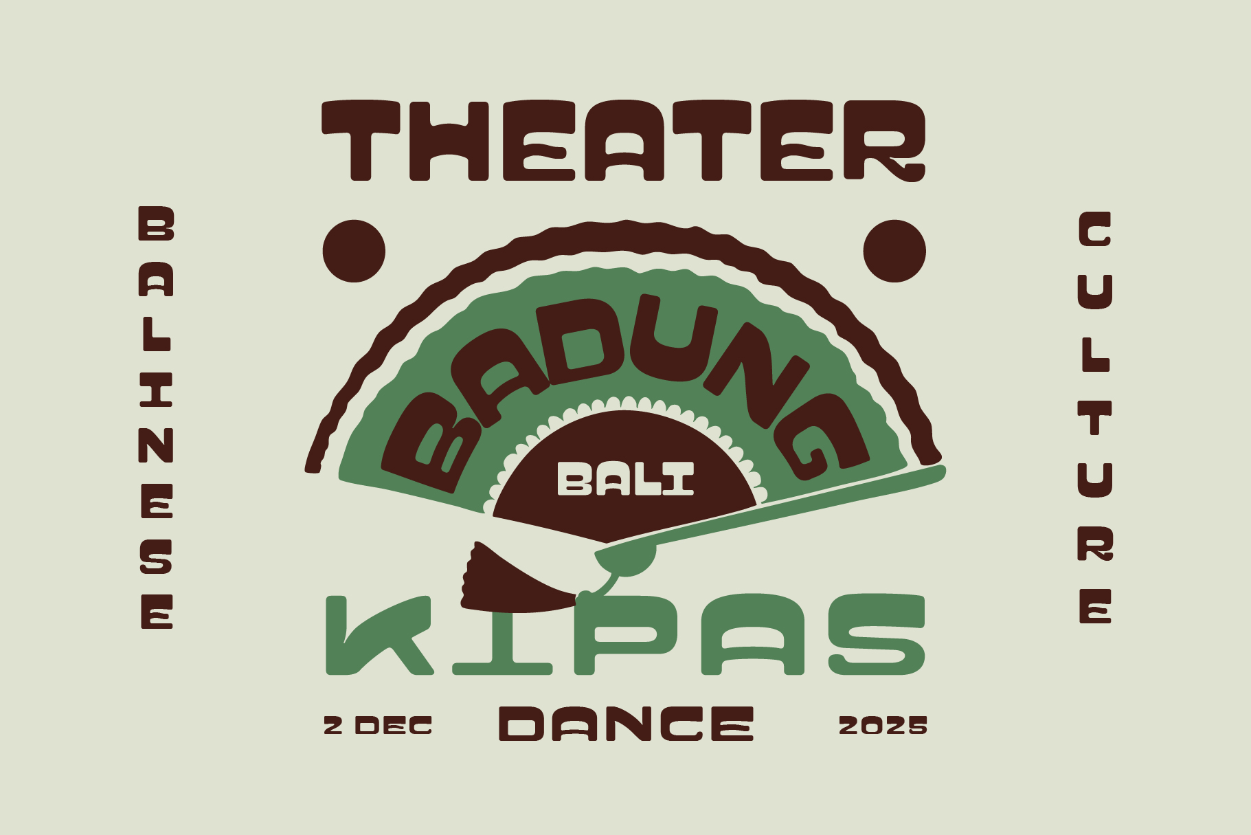 Retro poster for Balung Kipas dance event at Theater Balcones with fan illustration