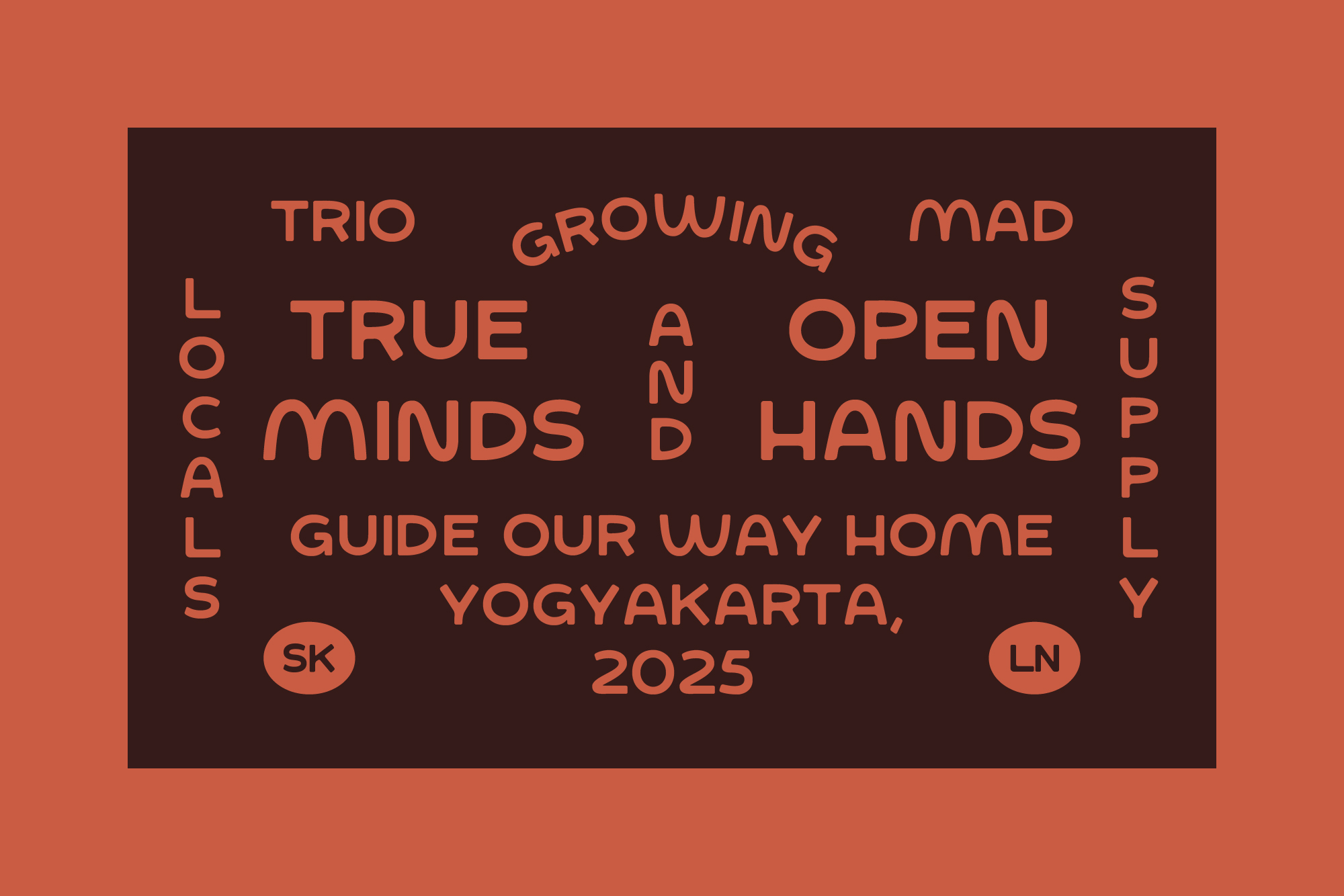 Woster Sans font sample with lyrical text layout on dark brown rectangle on rust background