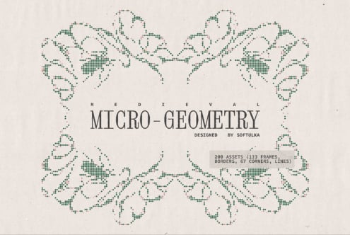 Dotted ornamental borders forming wavy patterns with serif title text centerpiece