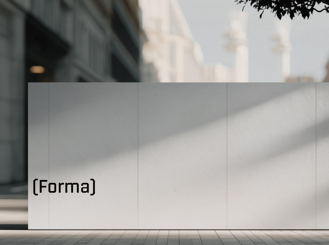 Horizontal billboard mockup with clean white surface in urban outdoor setting