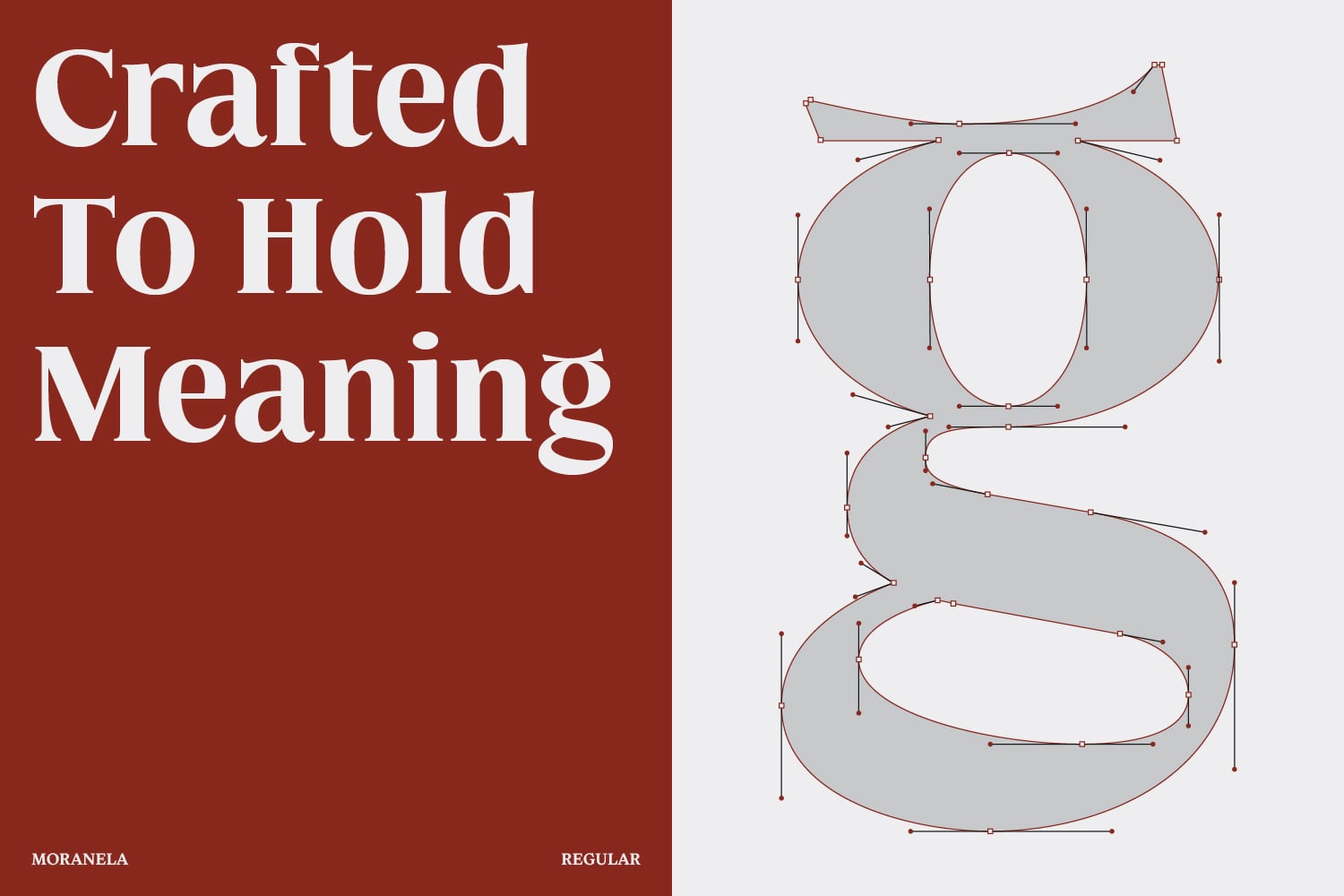 Font construction guide showing geometric curves with control points