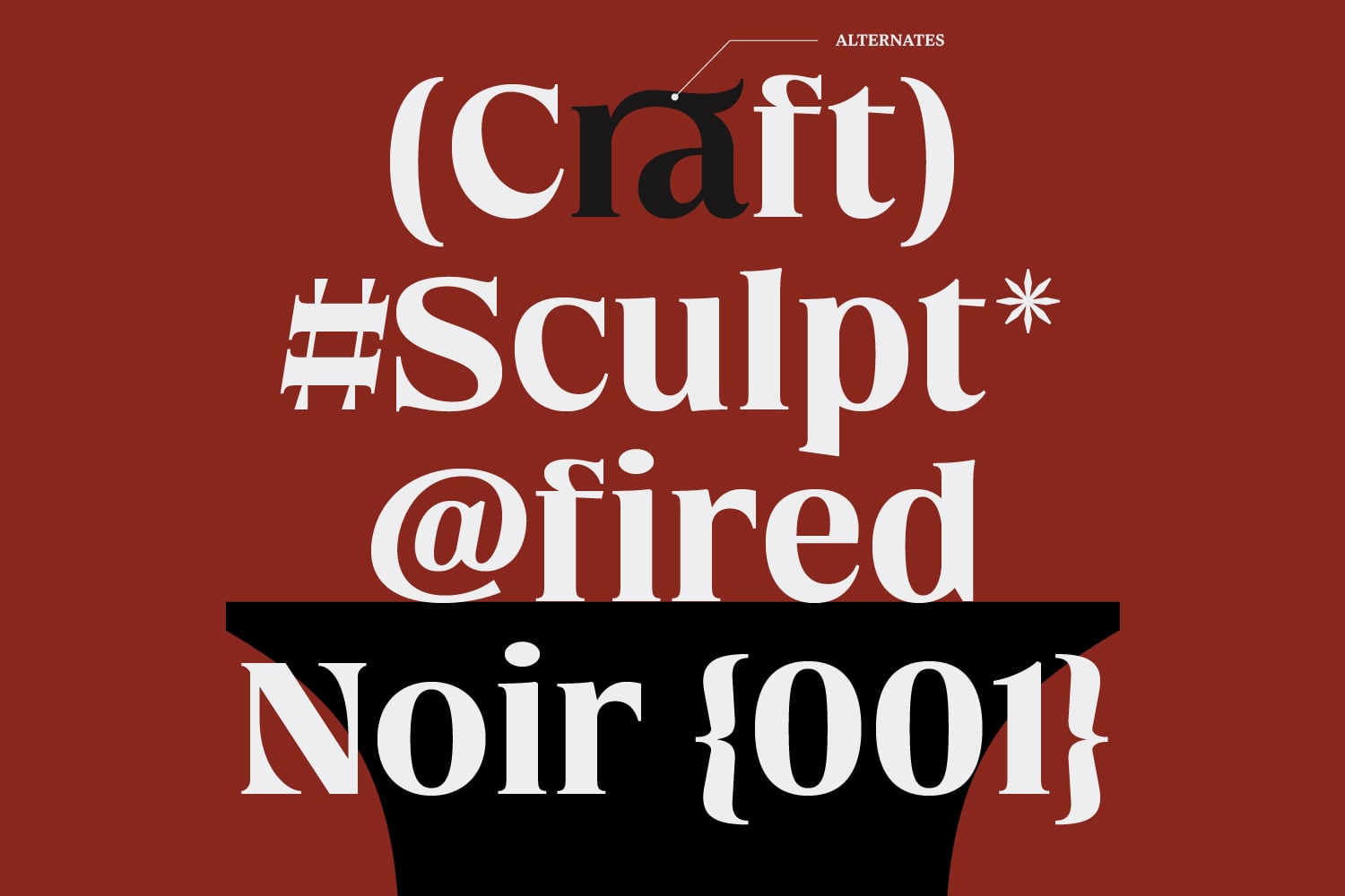 Font alternatives label showing mixed case serif letterforms displayed
