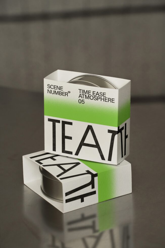 White box packaging with green gradient band, bold black TEAT text
