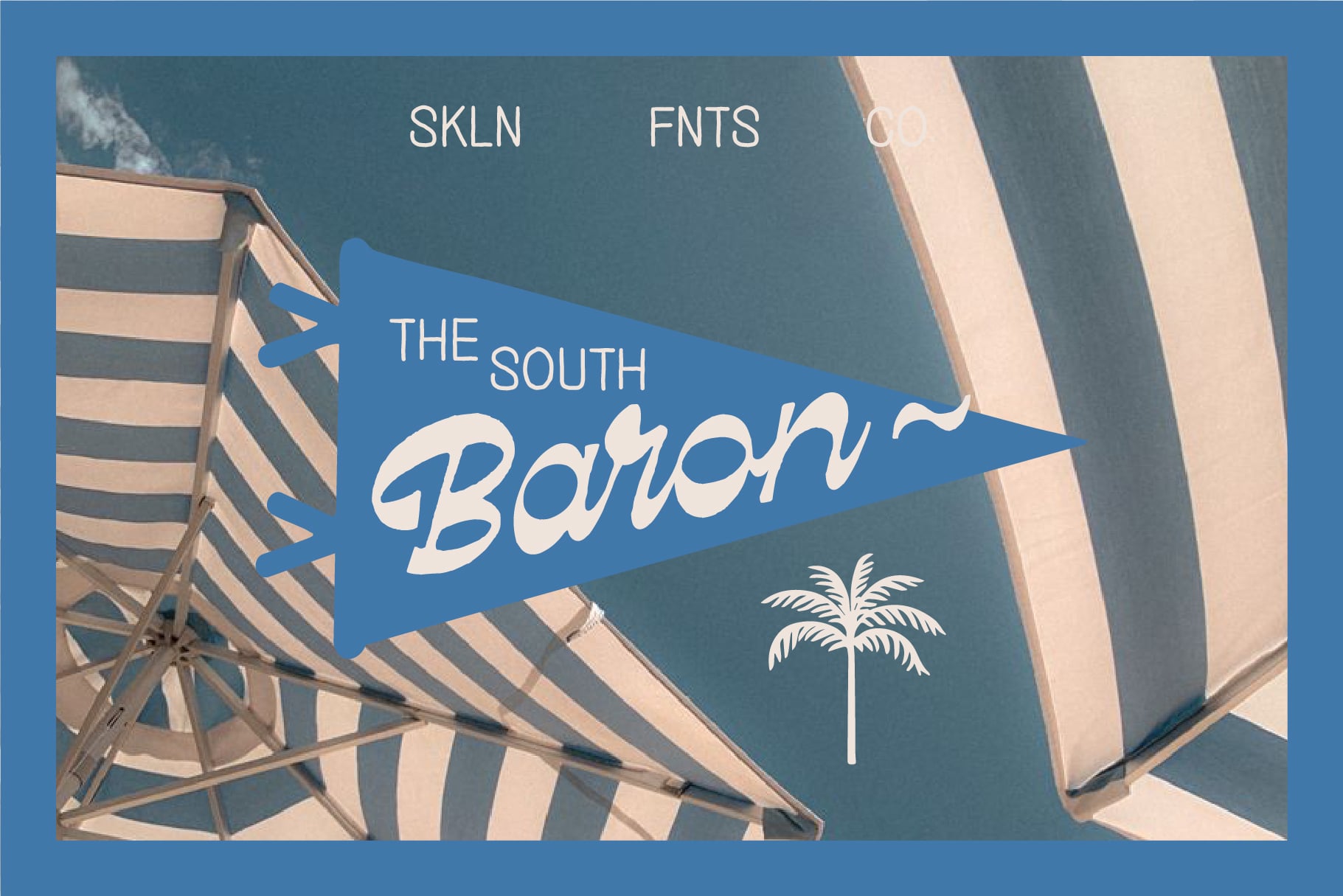 The South Baron retro pennant design with beach chair imagery