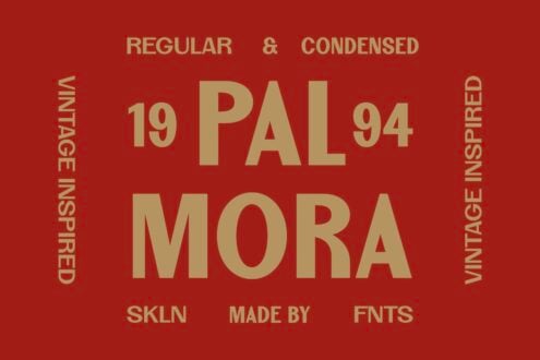 Palmora font family specimen 19 regular condensed vintage inspired design