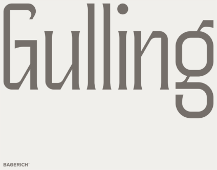 Bagerich typeface displaying tall numbers with distinctive geometric construction
