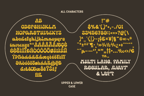 Character set display showing multilingual letters, numbers, punctuation