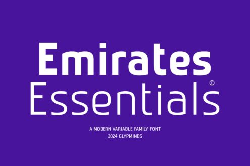 Emirates Essentials modern variable font family by Glyphminds 2024