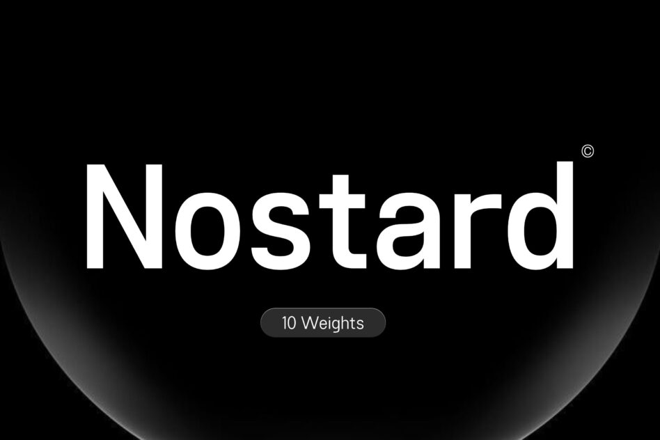 Nostard typeface display with copyright symbol, includes 10 weights option