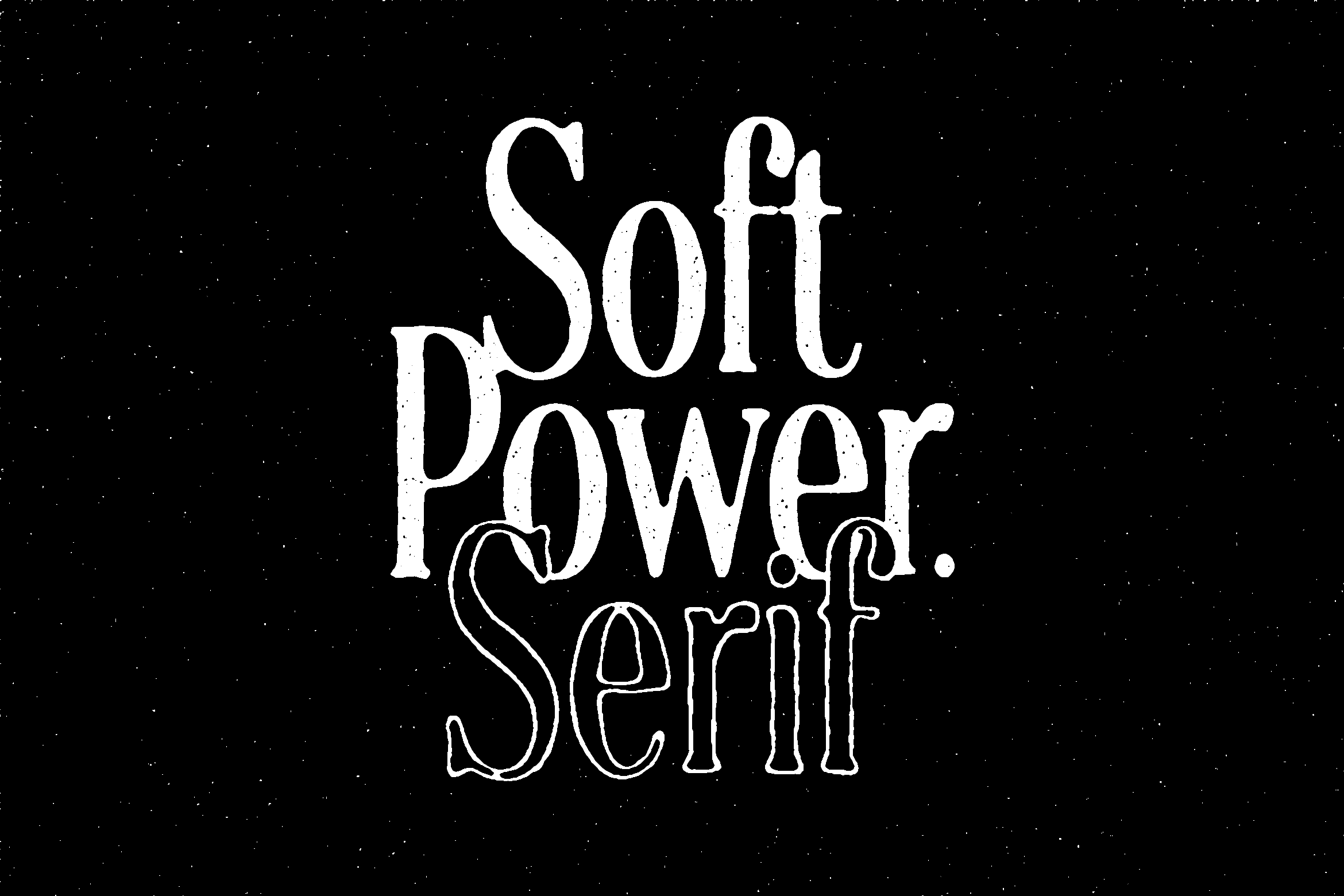 Soft Power Serif logotype in weathered serif font with textured effect