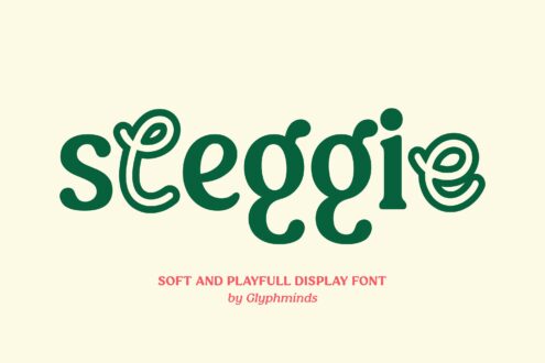 Sleeggie display font in teal by Glyphminds soft playful lettering