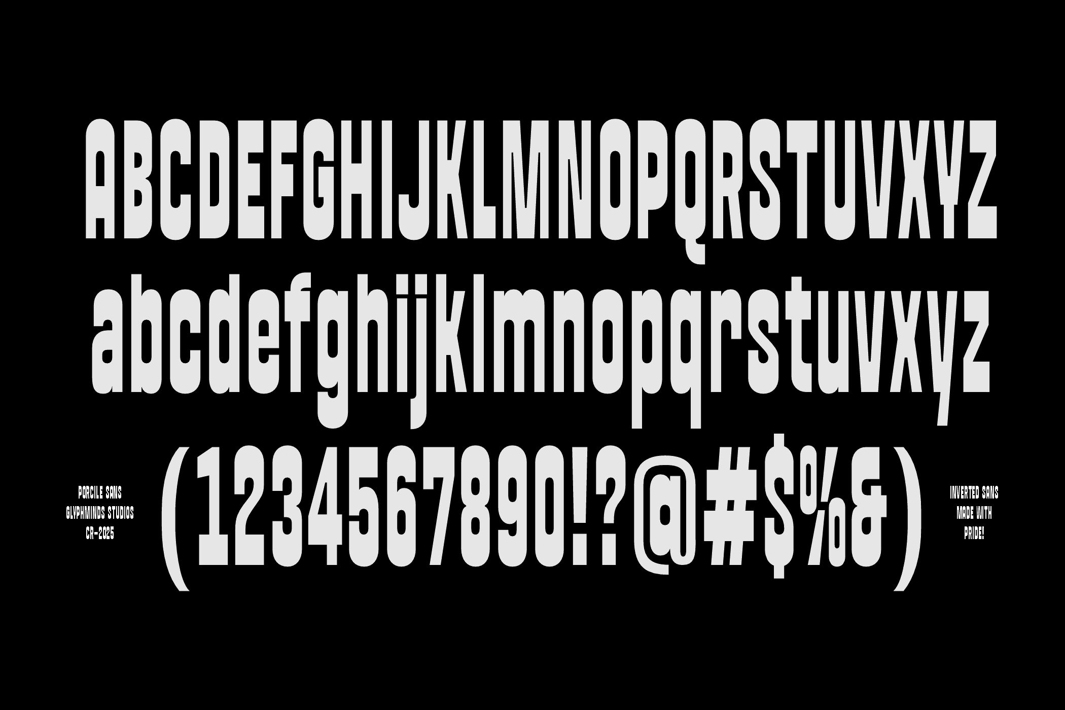 Bold condensed slab serif showing uppercase, lowercase, numbers, symbols