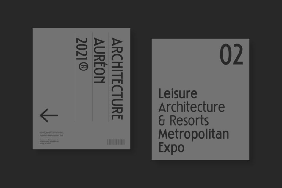 Architectural Aurora brochure spreads for leisure resorts expo 2021